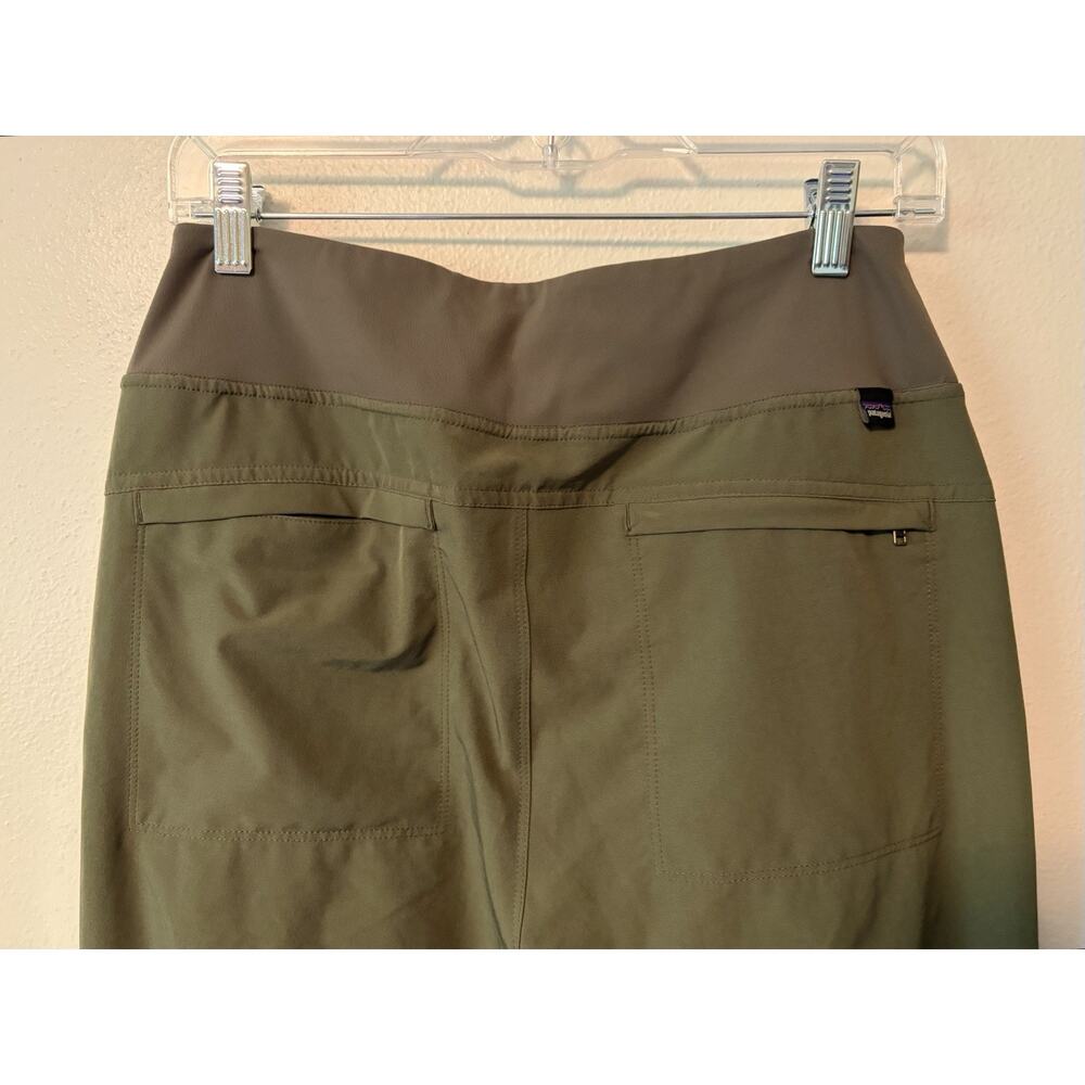 Patagonia Happy Hike Studio Pants Jogger Tapered DWR Zip Pockets Green Medium - Picture 6 of 13